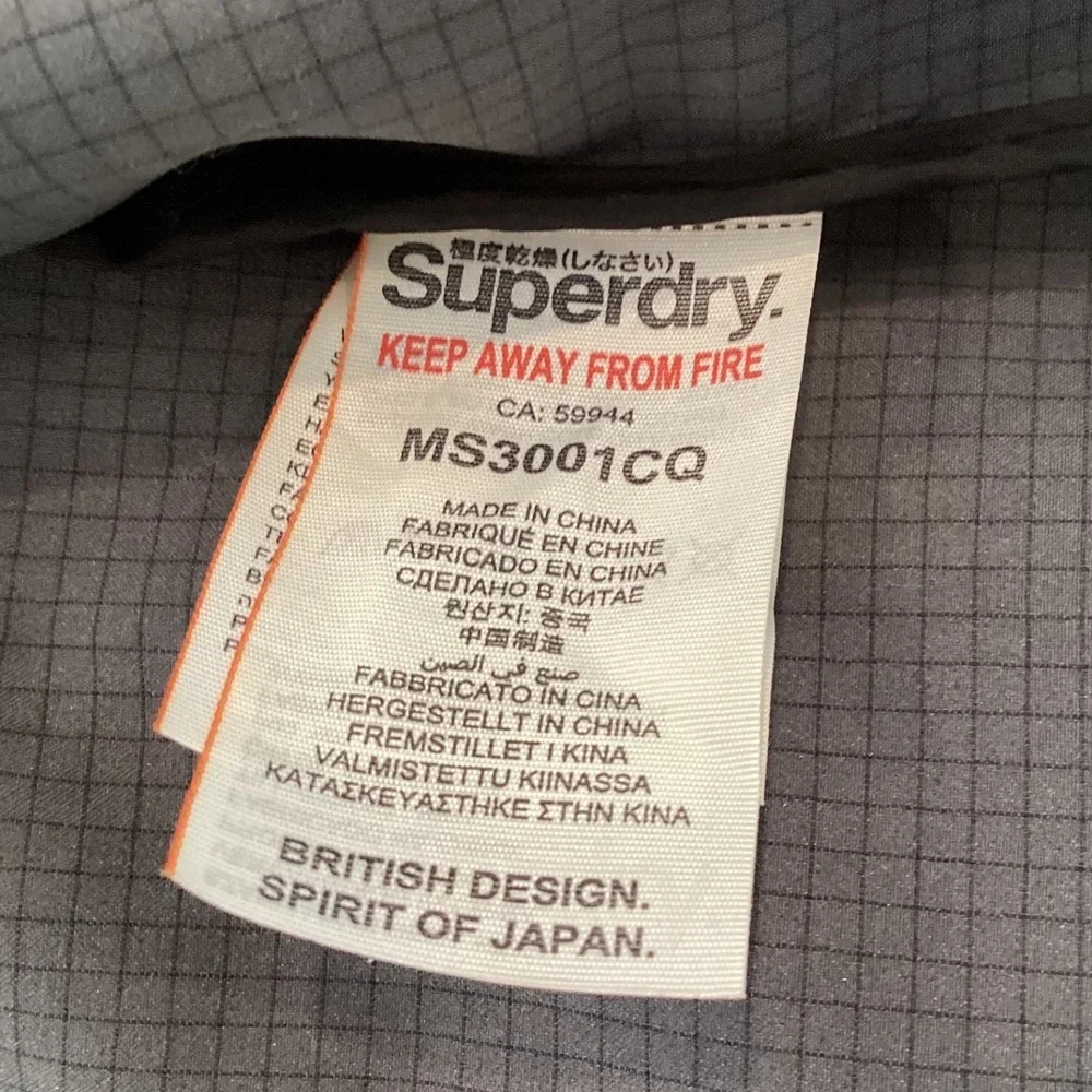 Superdry Sport Tracker Hooded Windcheater Jacket Waterproof Navy Blue Red Small